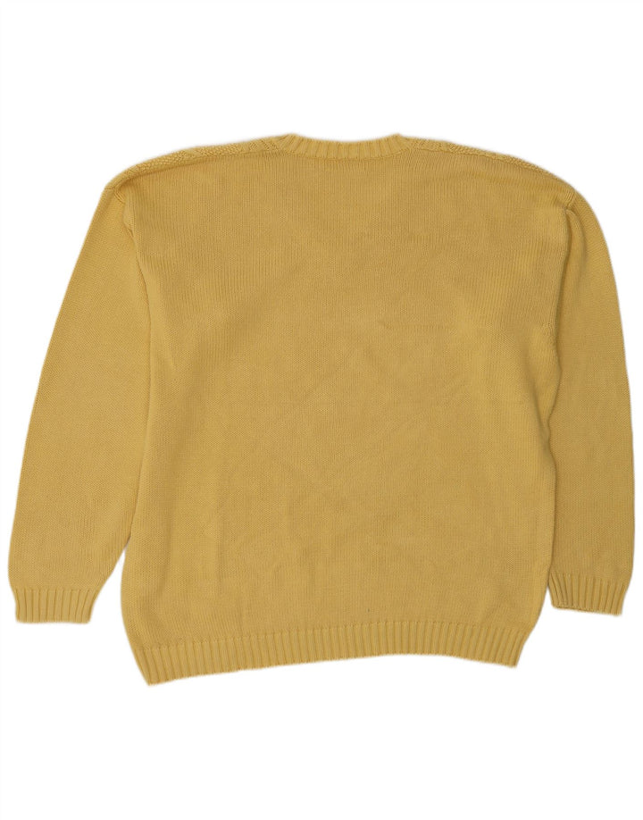 Męski sweter Stefanel z dekoltem w kształcie litery V, XL, żółty