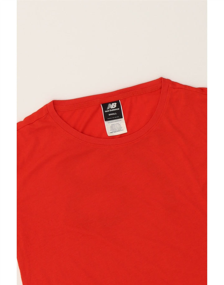 NEW BALANCE Womens Graphic T-Shirt Top UK 10 Small Red Polyester Vintage New Balance and Second-Hand New Balance from Messina Hembry 
