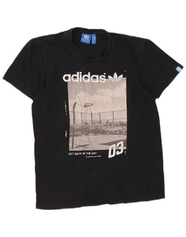Męska koszulka z grafiką Adidas Top XS, czarna bawełna