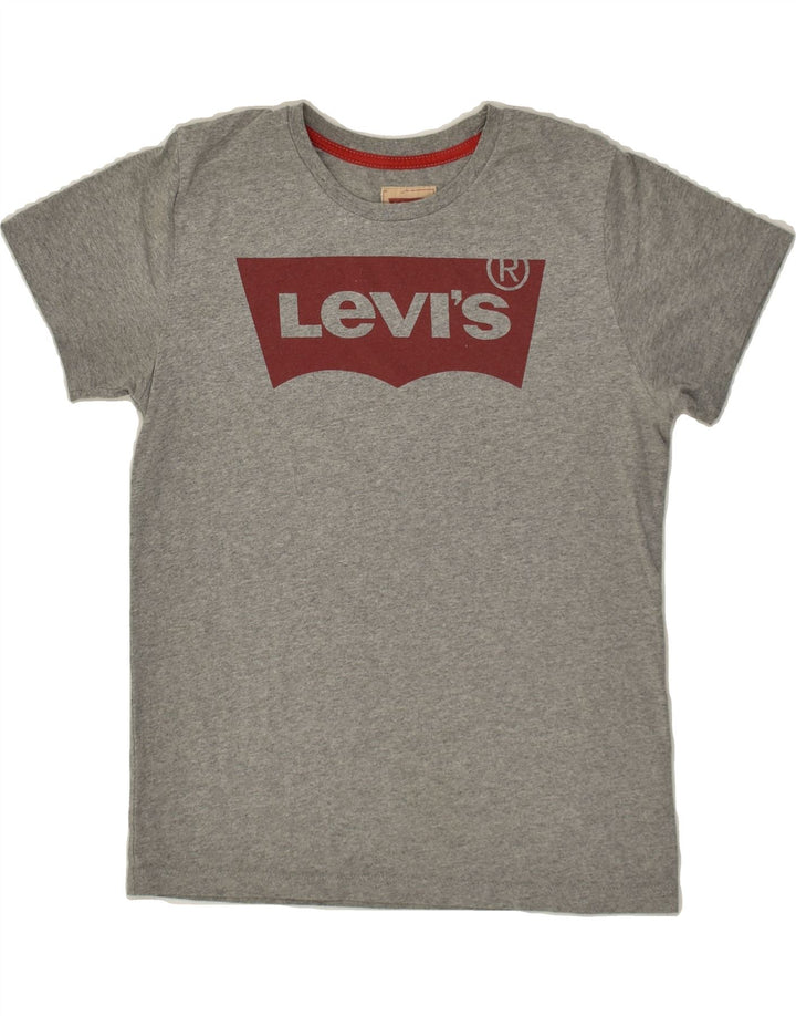 LEVI'S Boys Graphic T-Shirt Top 11-12 Years Grey Flecked Polyester | Vintage Levi's | Thrift | Second-Hand Levi's | Used Clothing | Messina Hembry 