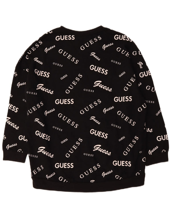Damska bluza oversize Guess z grafiką UK 18 XL, czarna bawełna