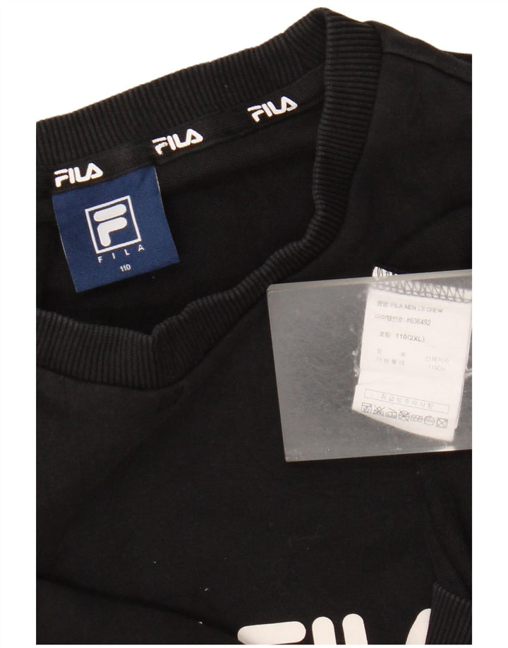 Męski sweter z grafiką Fila 2XL w kolorze czarnym