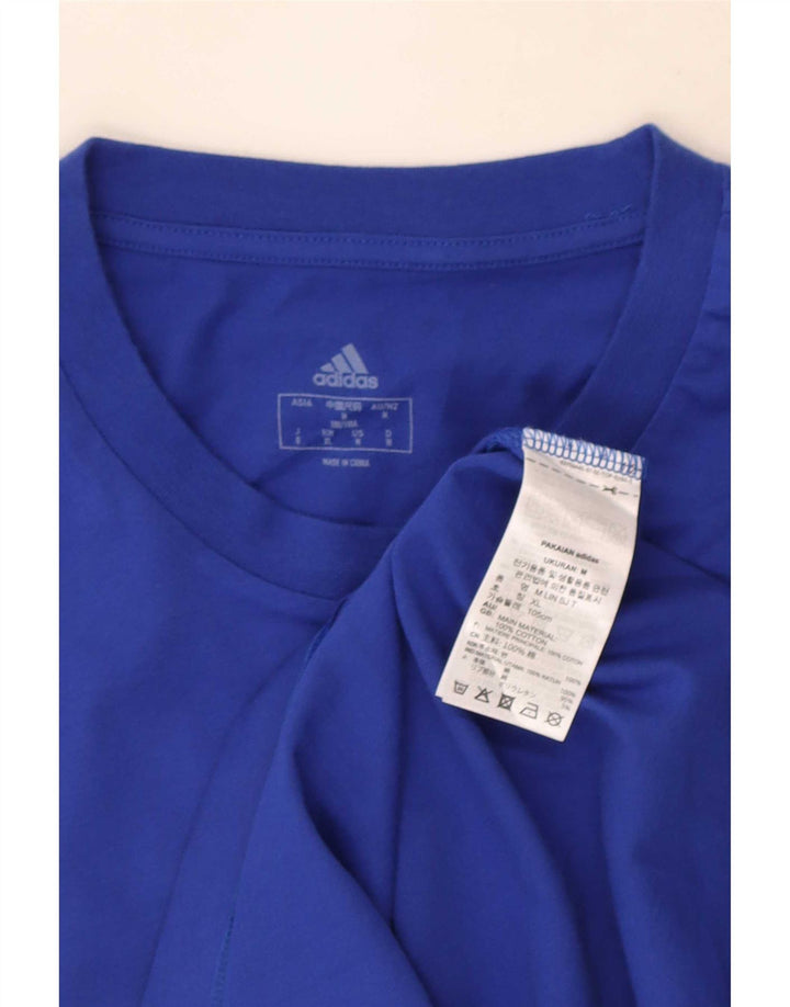 Męska koszulka graficzna Adidas Top Medium Blue Cotton