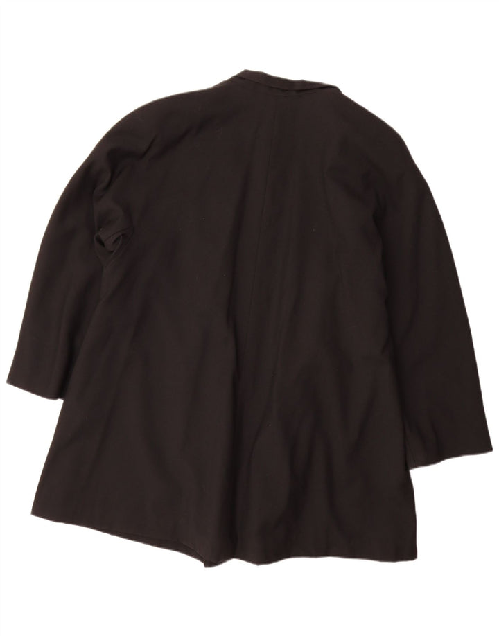 Damski vintage otwarty oversize płaszcz IT 40 mały czarny, dziewicza wełna