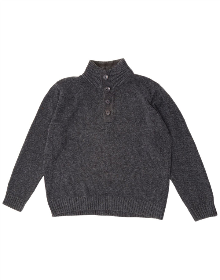 Marks & Spencer Męski sweter zapinany na guziki, duży, granatowy, nakrapiany
