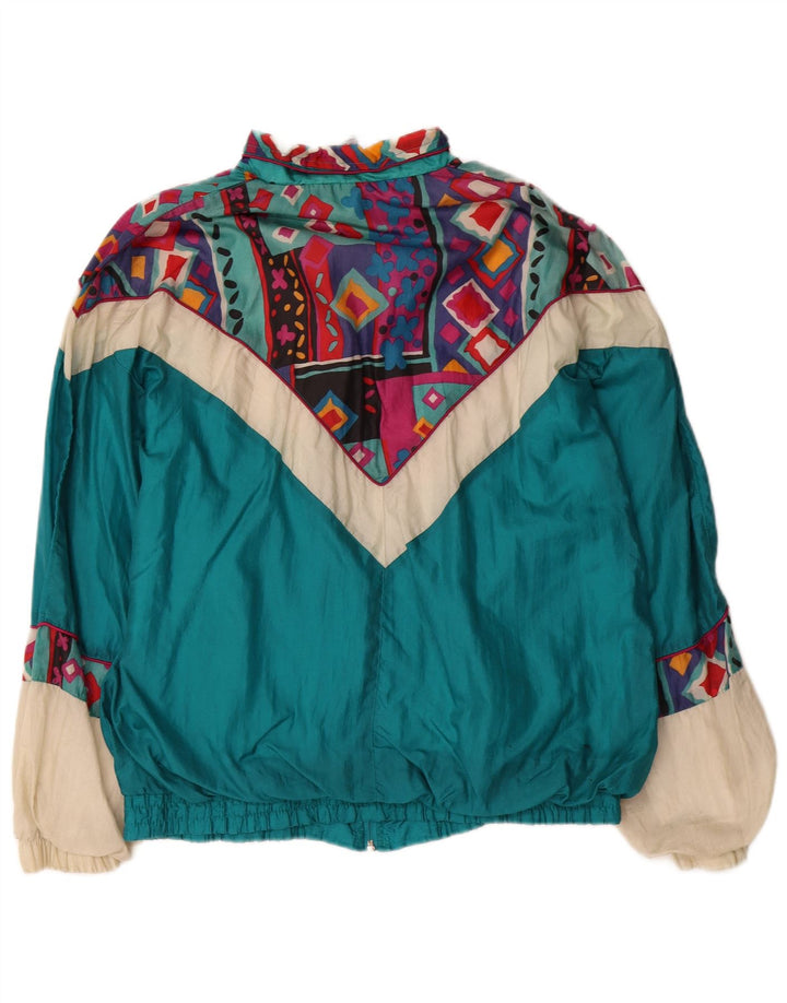 Męska kurtka dresowa Stefano, duża, niebieska, nylonowa z blokami kolorów