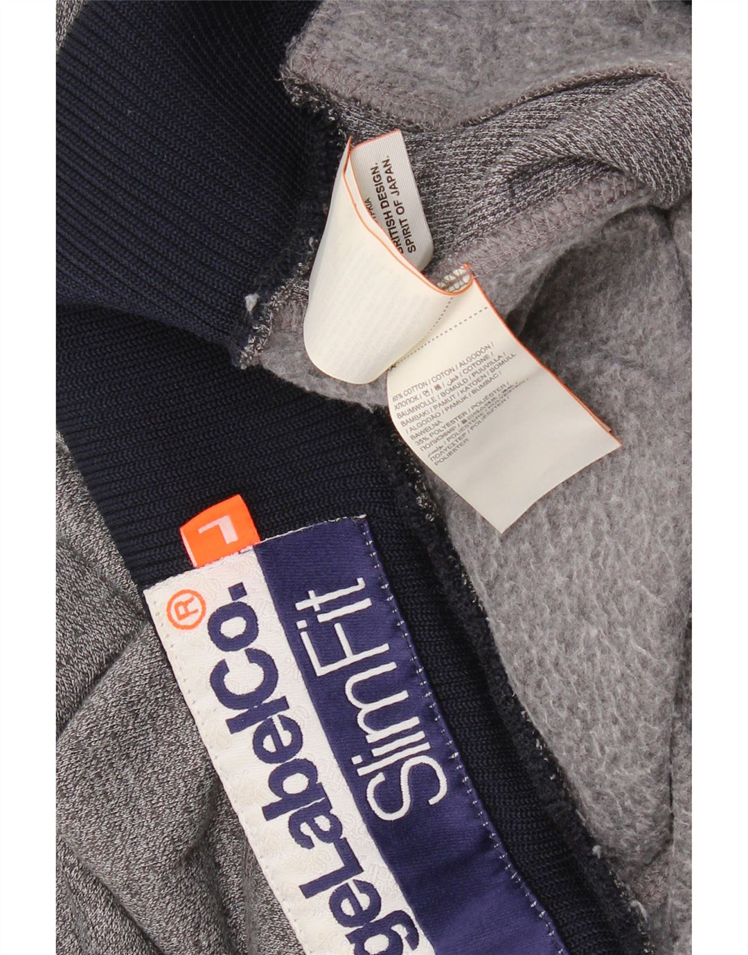 Męskie spodenki sportowe SUPERDRY Slim Fit, duże, szare, bawełniane