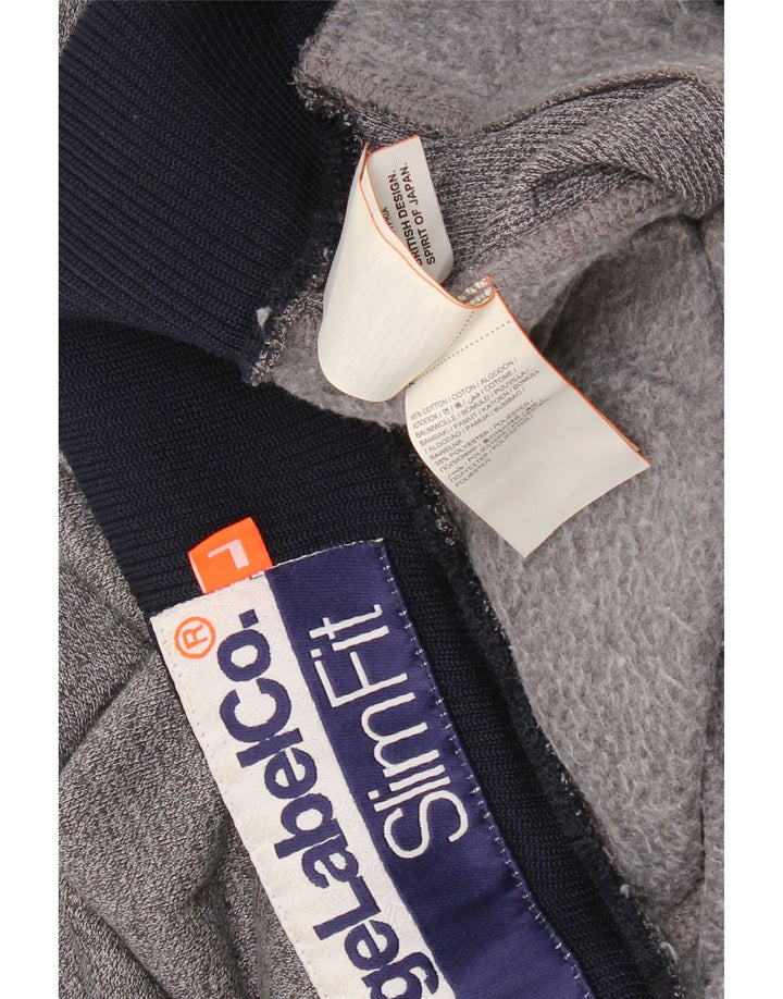 Męskie spodenki sportowe SUPERDRY Slim Fit, duże, szare, bawełniane