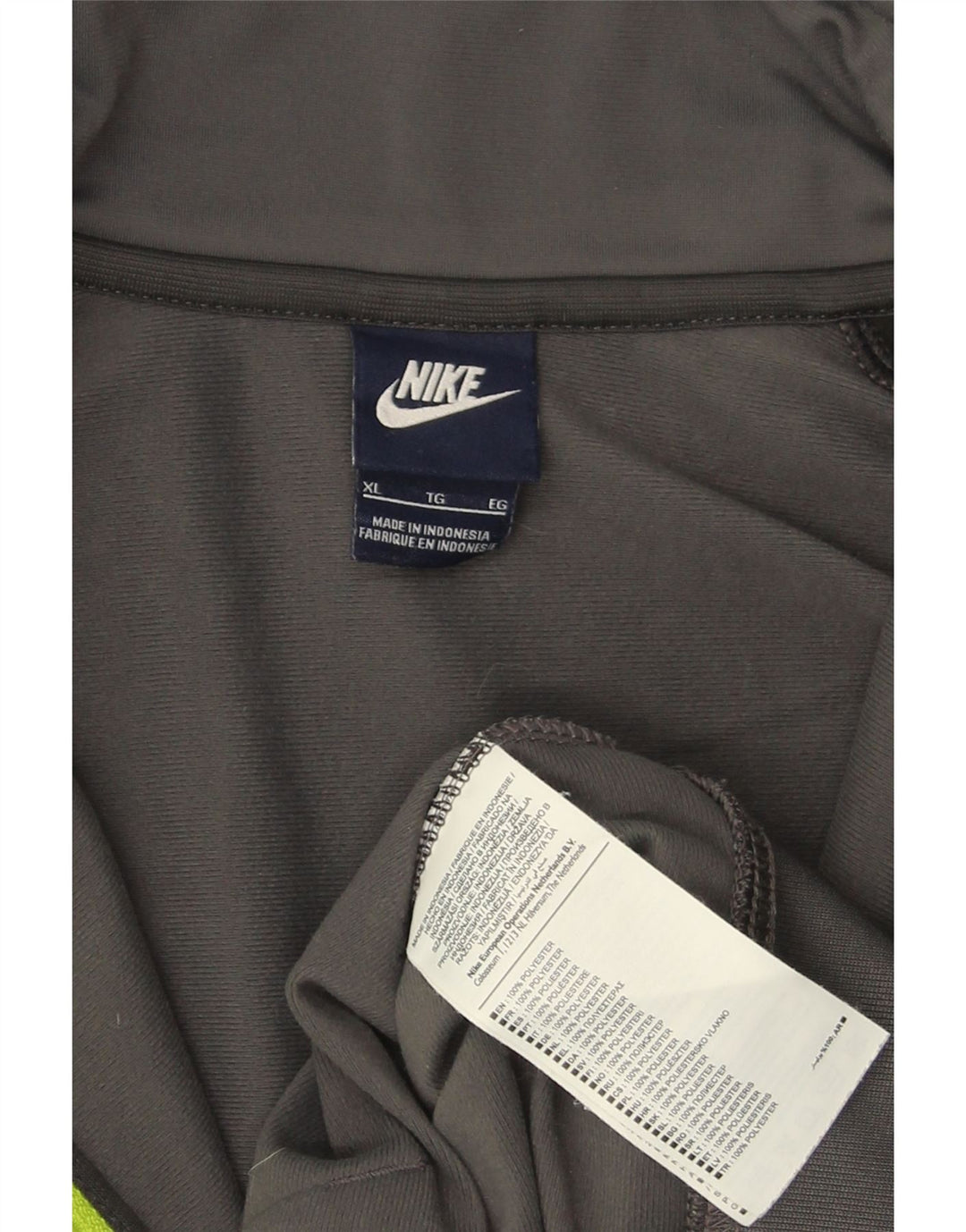 Męska bluza dresowa NIKE XL, szary poliester z blokami kolorów