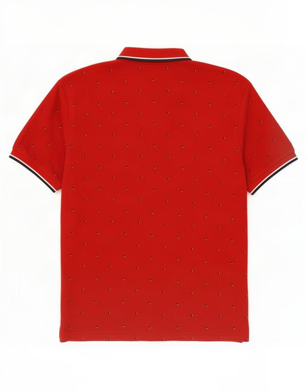 US Polo Assn. Męska koszulka polo, mała, bawełniana w czerwone cętki