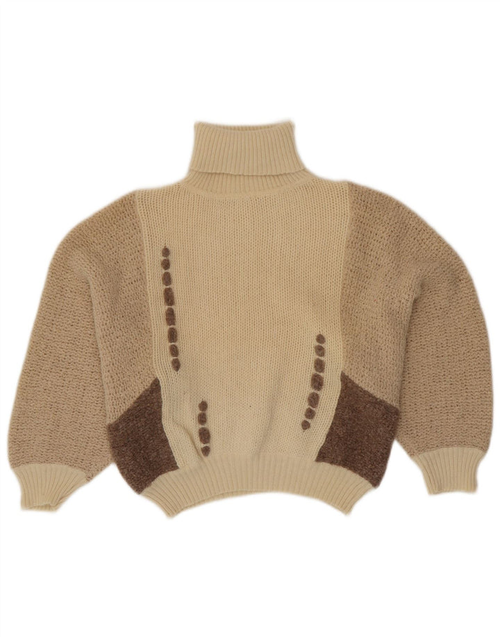 Damski sweter z golfem VINTAGE IT 42 w kolorze średniego beżu