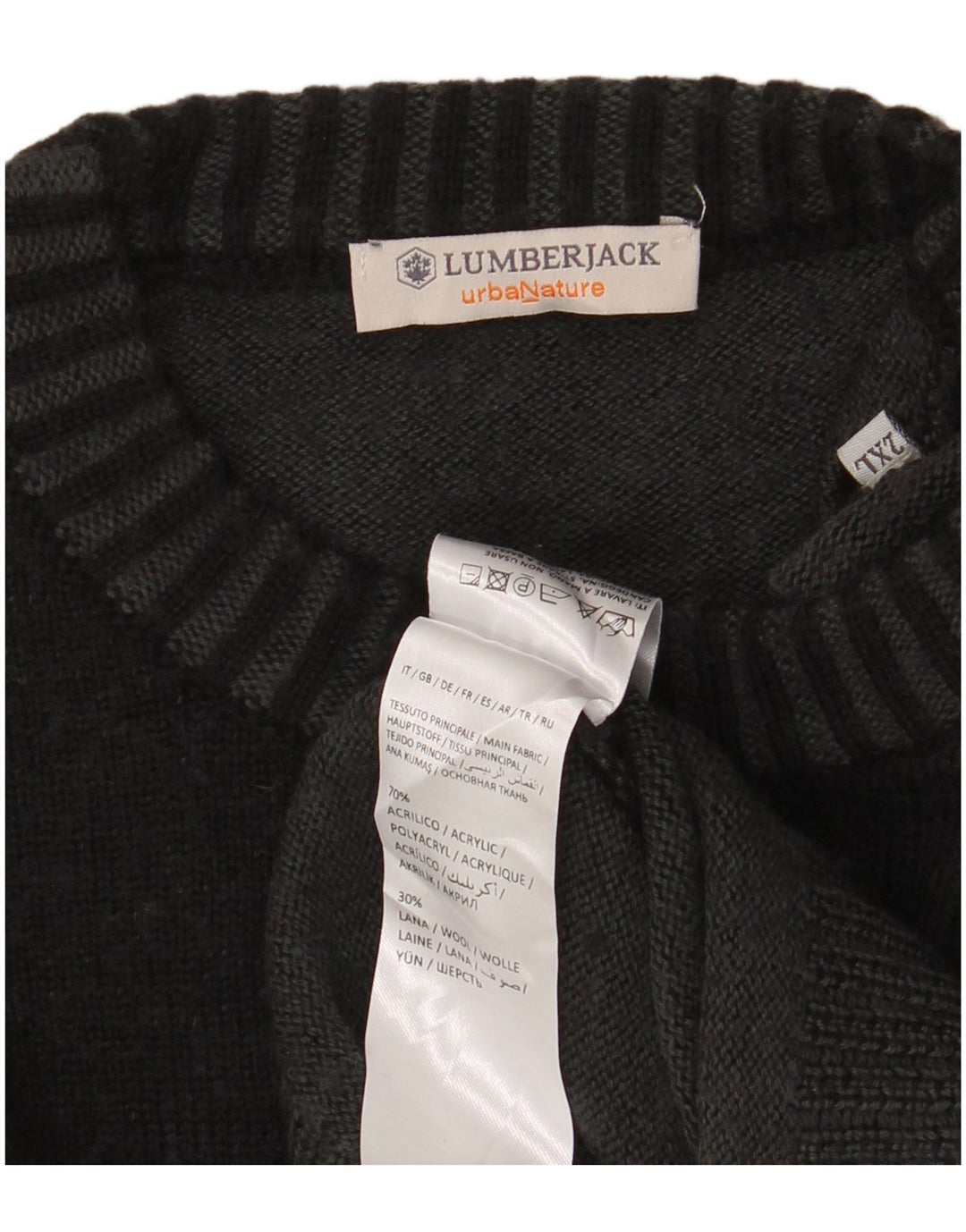 Męski sweter z okrągłym dekoltem LUMBERJACK 2XL Szary akryl