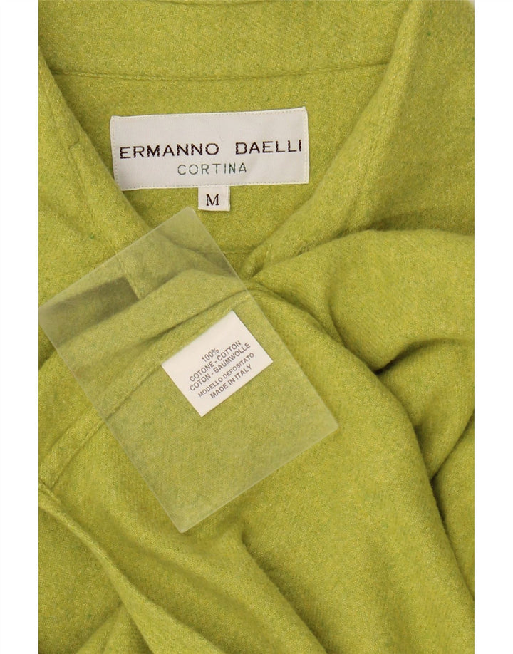 ERMANNO DAELLI Mens Cortina Flannel Shirt Medium Green Cotton Vintage Ermanno Daelli and Second-Hand Ermanno Daelli from Messina Hembry 