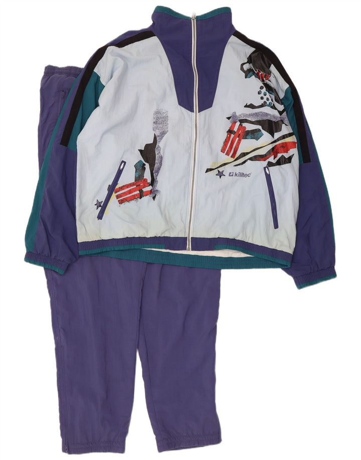 Męski dres Killtec z grafiką, duży, niebieski, z blokami kolorów, poliamid