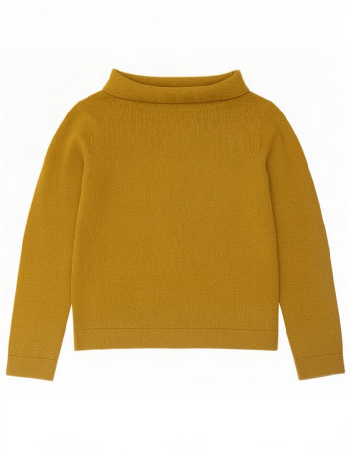 Sweter damski Hobbs z wywijanym dekoltem UK 14, średnia żółta wełna