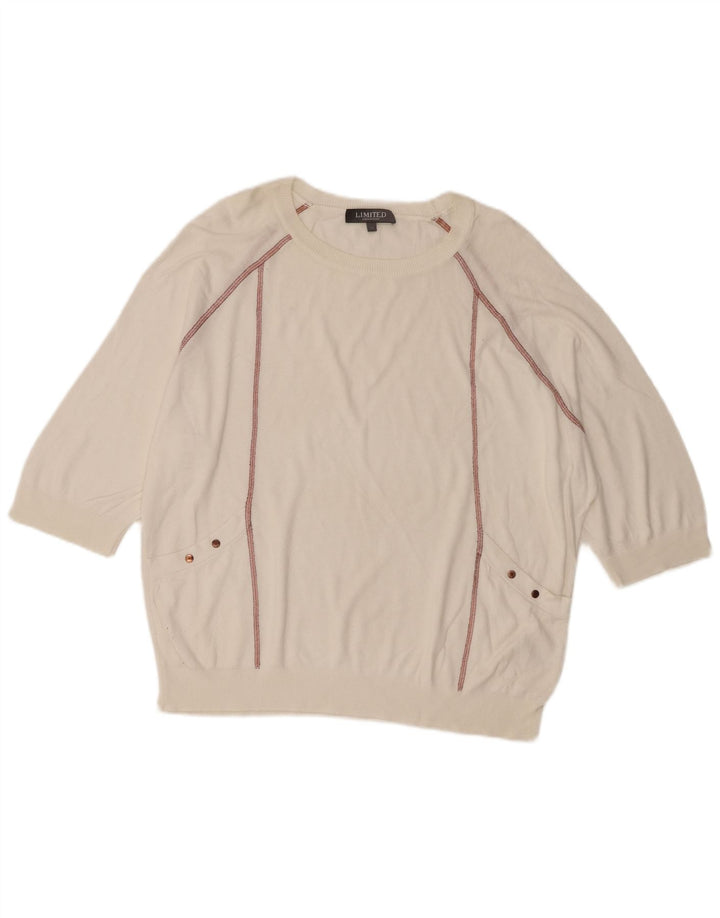 Marks & Spencer Damski sweter z dekoltem w łódkę, UK 14, duży, biały