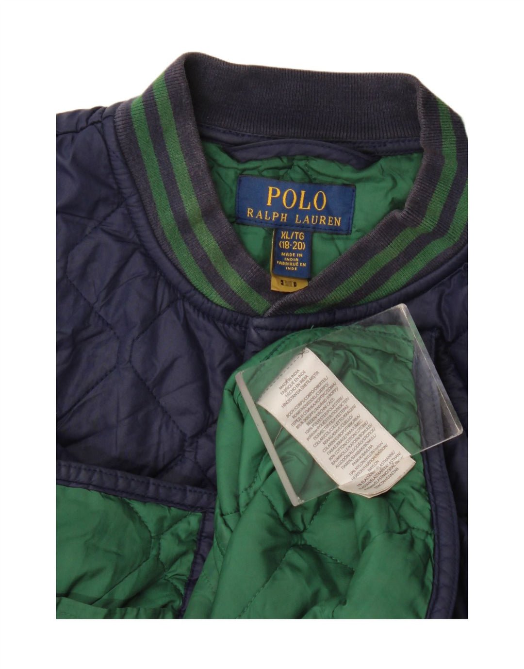 Polo Ralph Lauren Chłopięca pikowana kurtka 15-16 lat XL, granatowa, poliester