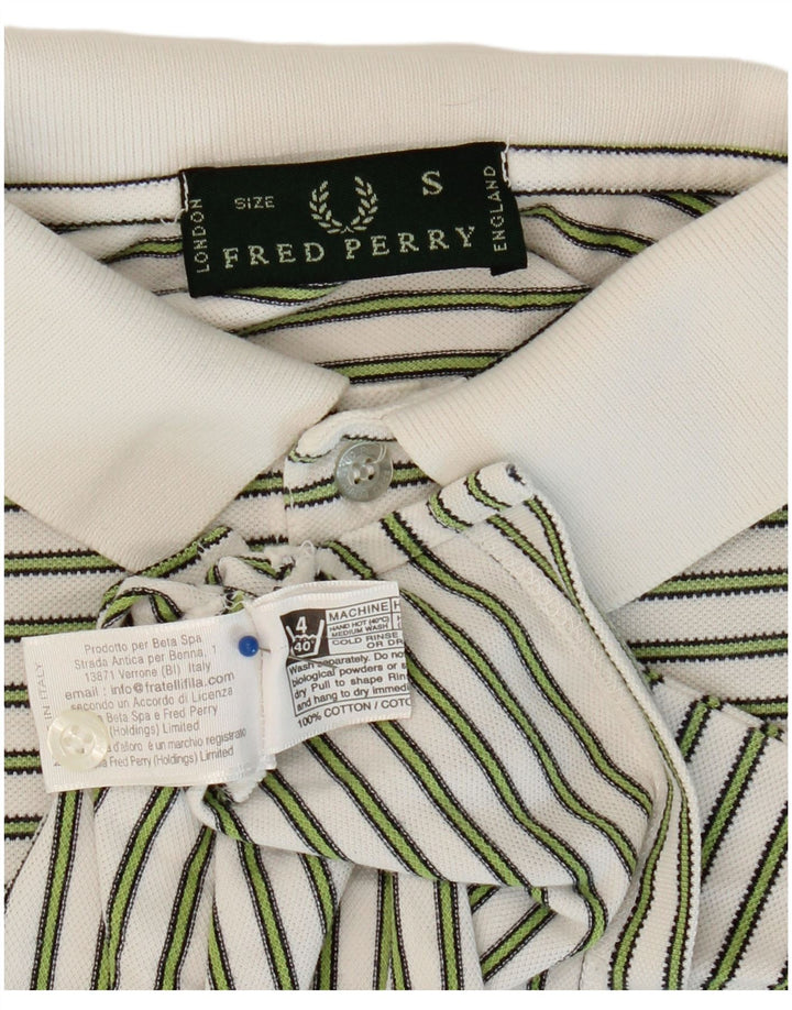Męska koszulka polo FRED PERRY, mała, bawełniana w białe paski