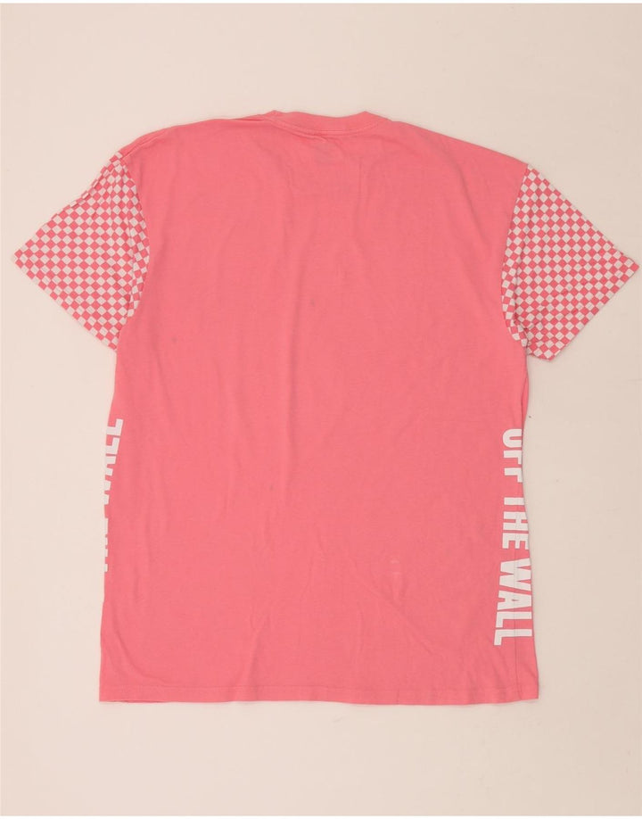 VANS Mens Graphic T-Shirt Top Medium Pink Geometric