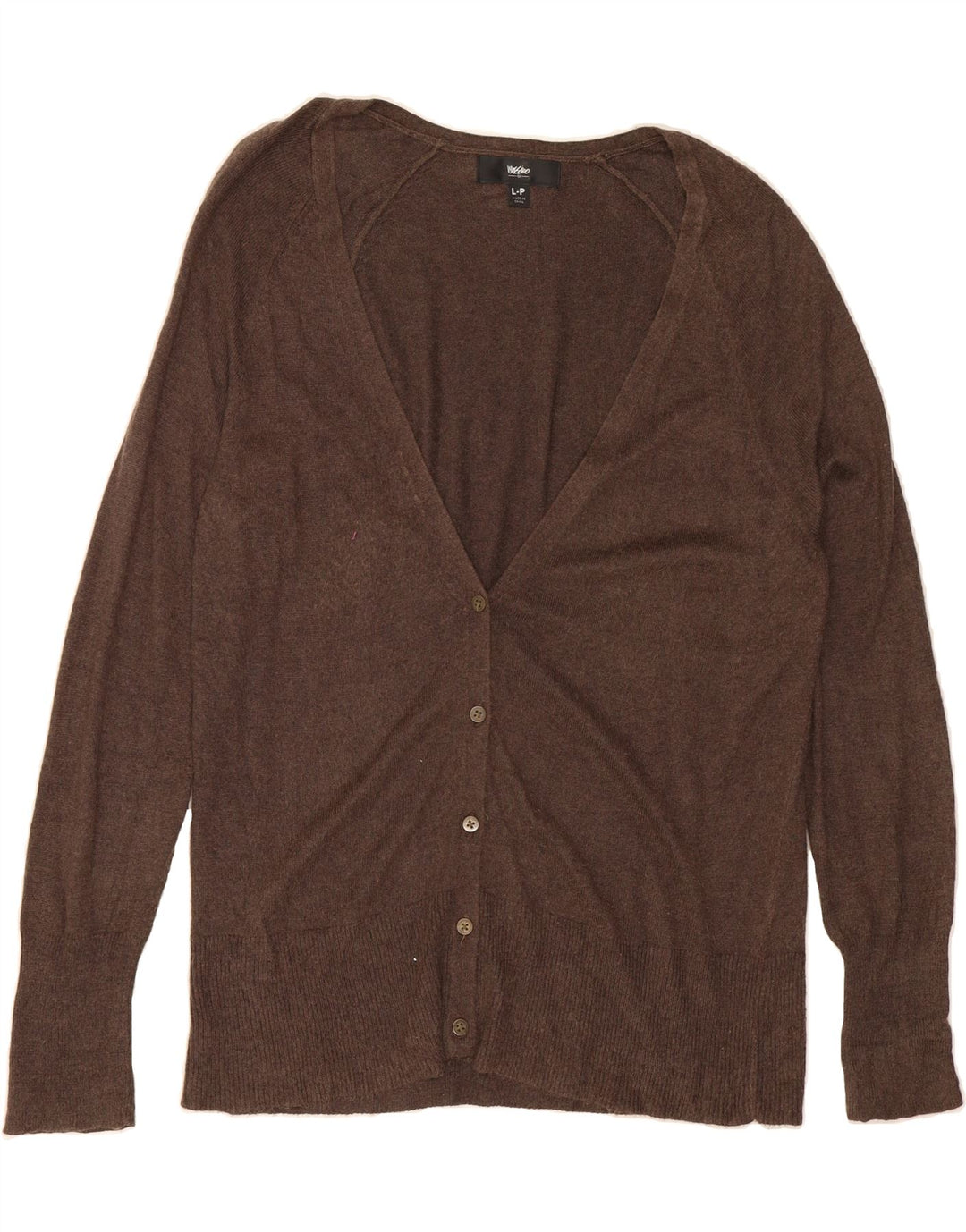 MOSSIMO Womens Cardigan Sweater UK 14 Large Brown Nylon Vintage Mossimo and Second-Hand Mossimo from Messina Hembry 