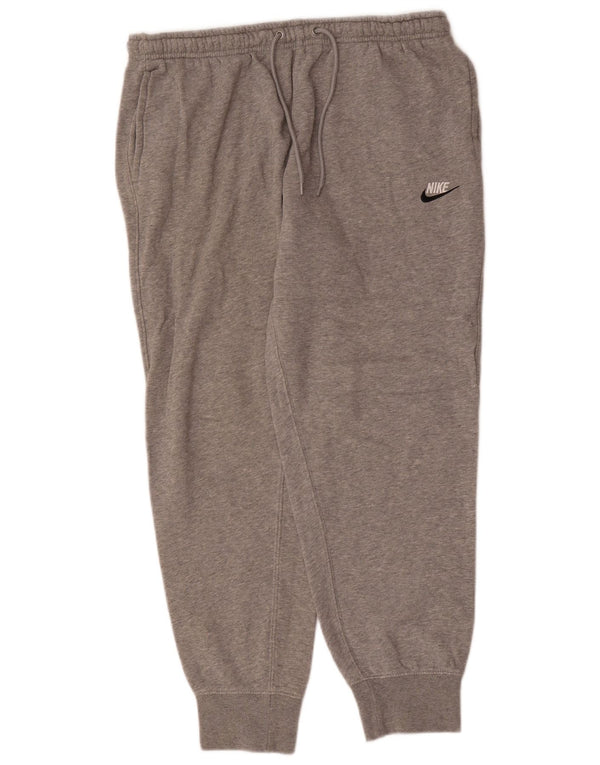 Męskie spodnie dresowe Nike, duże, szare, nakrapiane, bawełniane