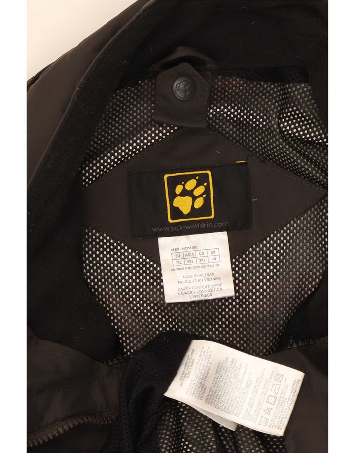Męska kurtka przeciwdeszczowa Jack Wolfskin UK 50 3XL Khaki z blokami kolorów, poliamid