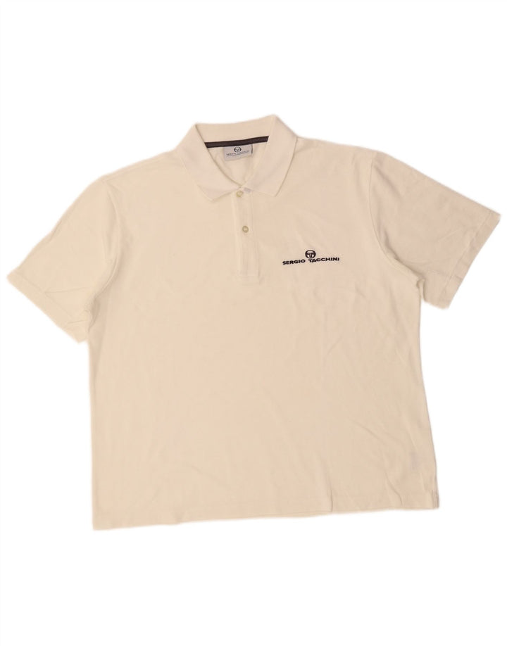Męska koszulka polo SERGIO TACCHINI XL, biała, bawełniana