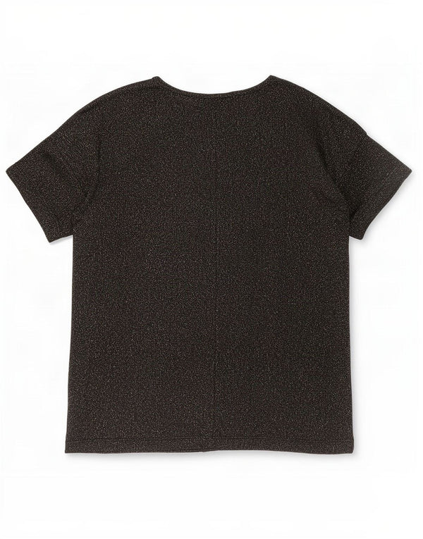 Damska koszulka oversize Topshop Top UK 8, mały, czarny, nakrapiany poliester