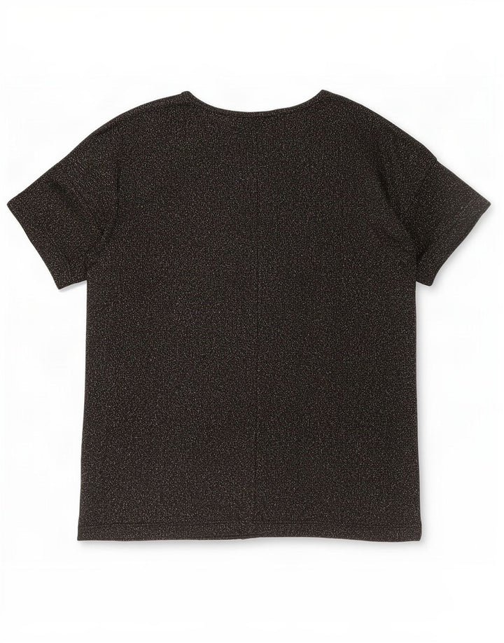 Damska koszulka oversize Topshop Top UK 8, mały, czarny, nakrapiany poliester