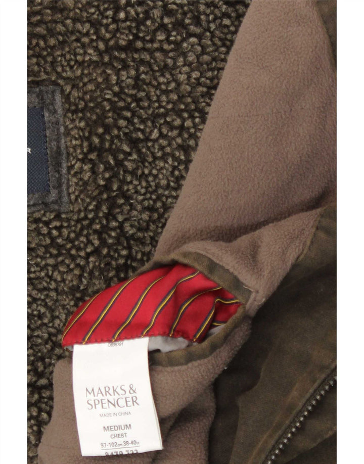 Męska kurtka bomber Marks & Spencer Blue Harbor Sherpa UK 38, średni brąz