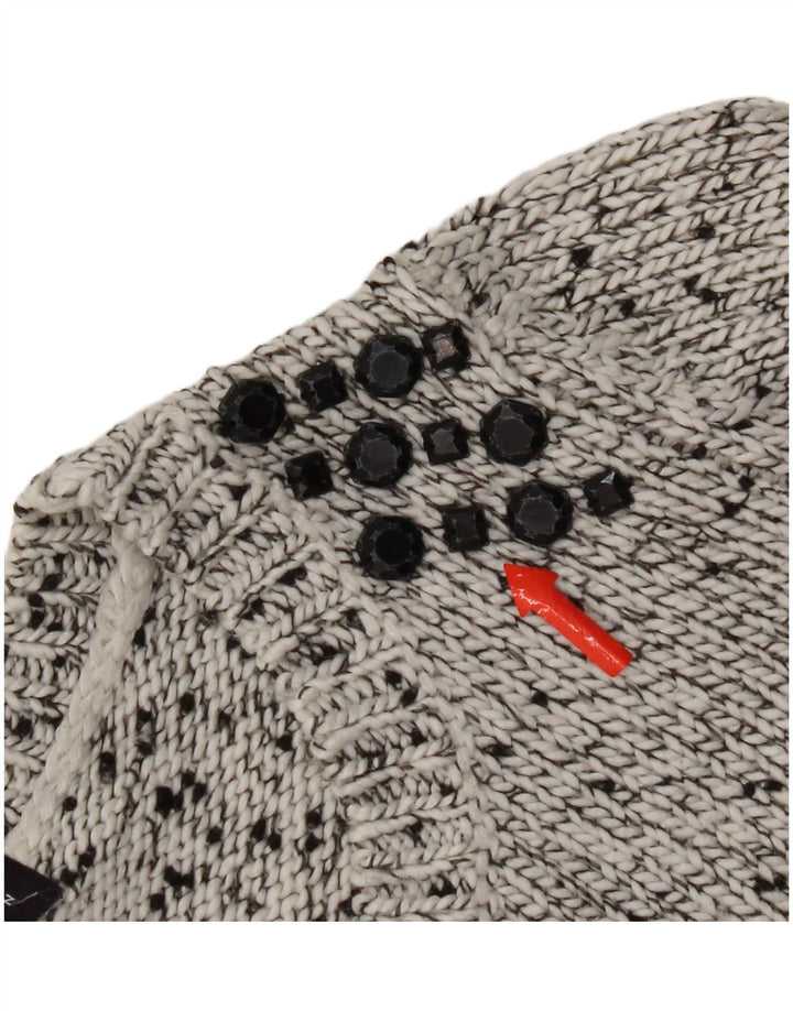 Marks & Spencer Damski sweter z dekoltem w łódkę UK 12 Średni szary nakrapiany