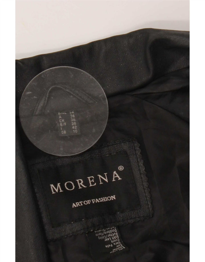 Damska kurtka skórzana oversize Morena UK 10, mała czarna