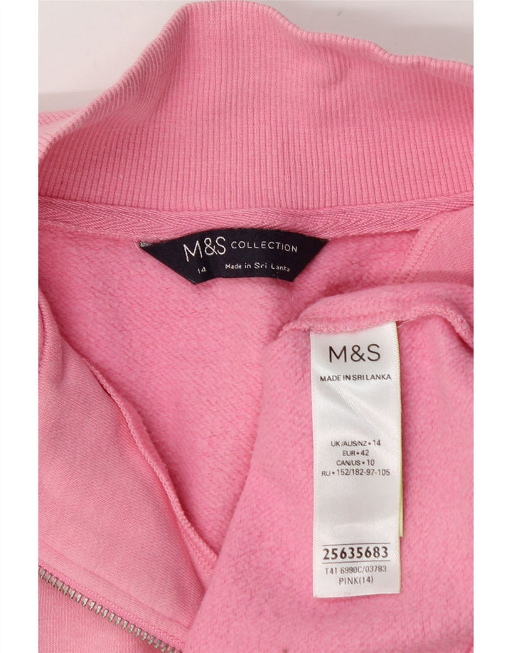 Marks & Spencer Damski sweter oversize UK 14, duży, różowy