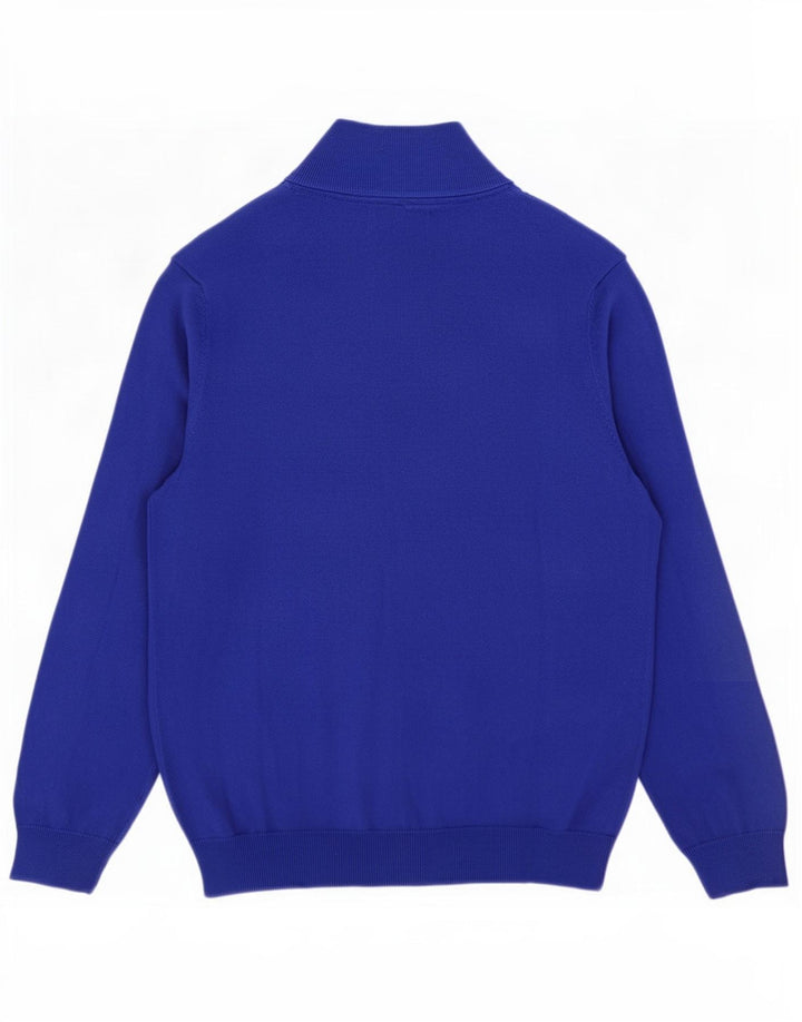 Lyle & Scott Męski sweter z zamkiem błyskawicznym, duży, niebieski, bawełniany