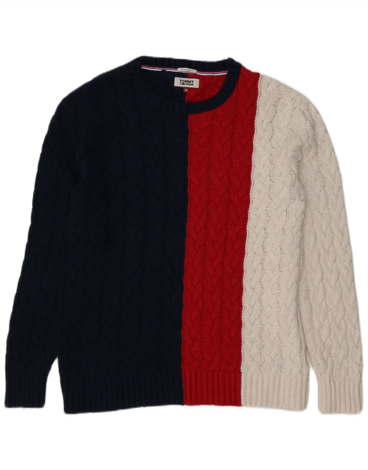 Męski sweter z dekoltem w łódkę Tommy Hilfiger, średni, wielokolorowy