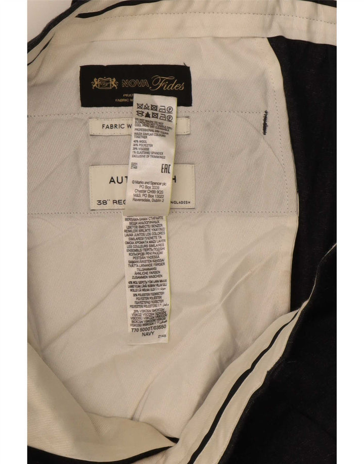 Męskie spodnie Chino Marks & Spencer Autograph W38 L31 Granatowe
