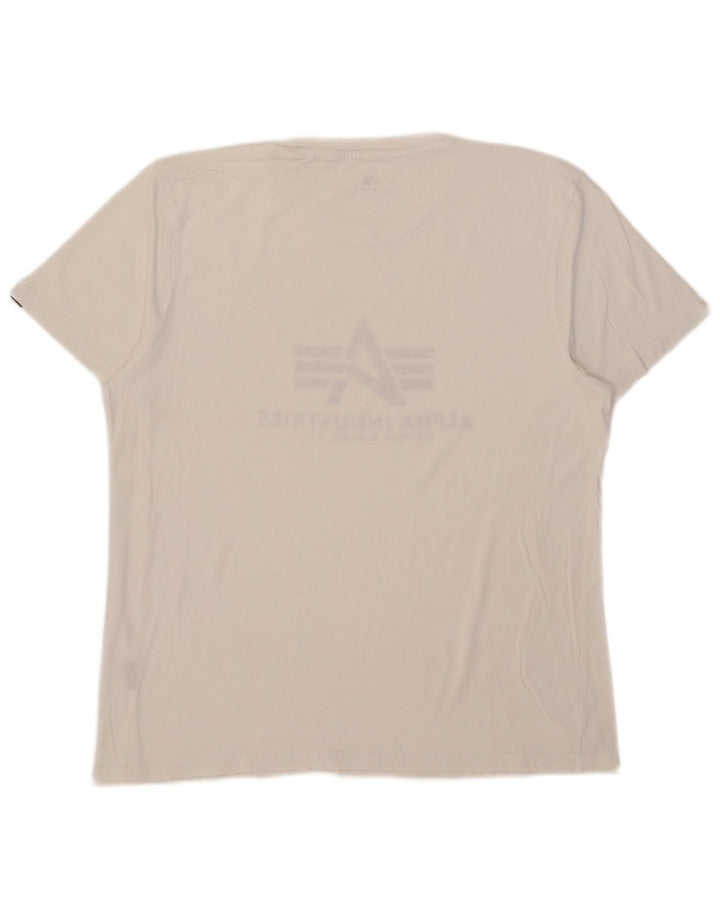 Męski T-shirt z grafiką Alpha Industries, duży, biały