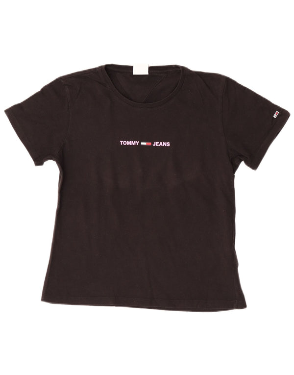Damska koszulka z krótkim rękawem i grafiką Tommy Hilfiger Top UK 12 Medium Black
