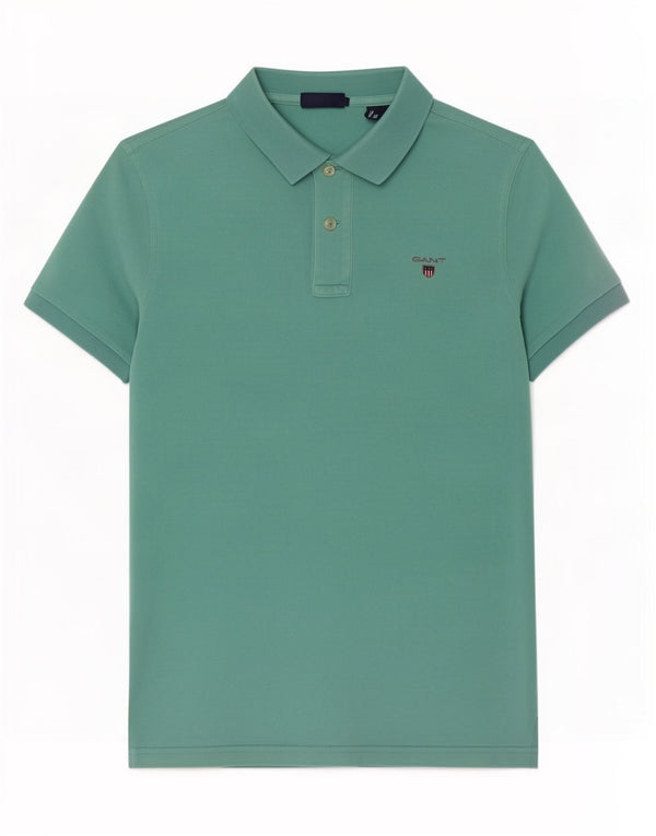 Męska koszulka polo Gant Regular XS, zielona bawełna
