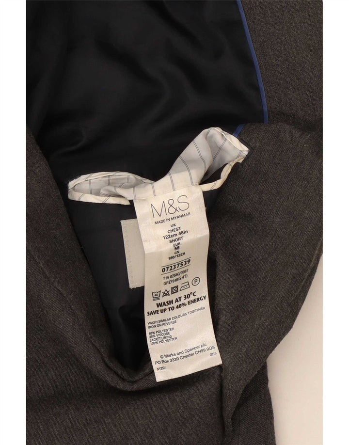 Marks & Spencer Męska marynarka zapinana na 2 guziki UK 48 2XL Szary poliester