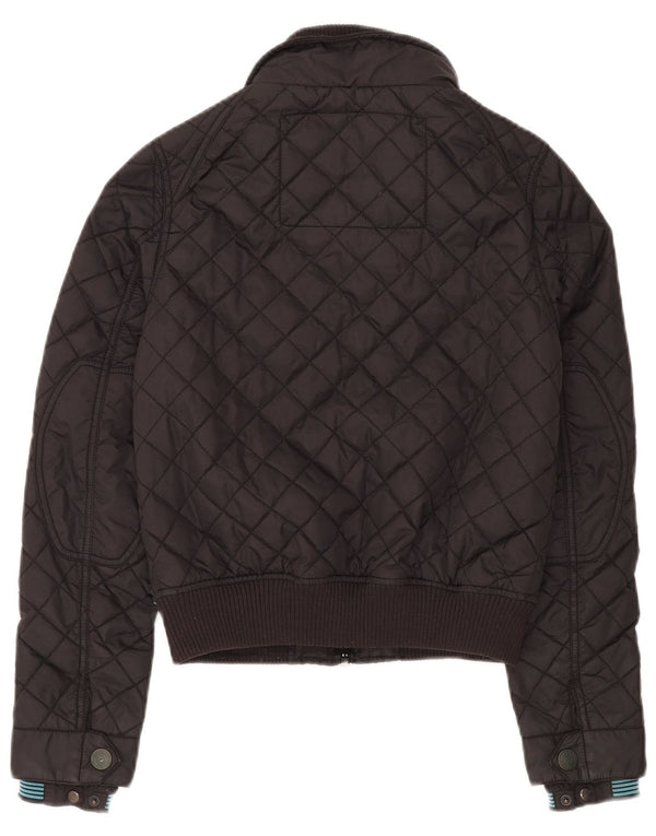 Damska pikowana kurtka użytkowa Superdry UK 10, mała, czarna, nylonowa