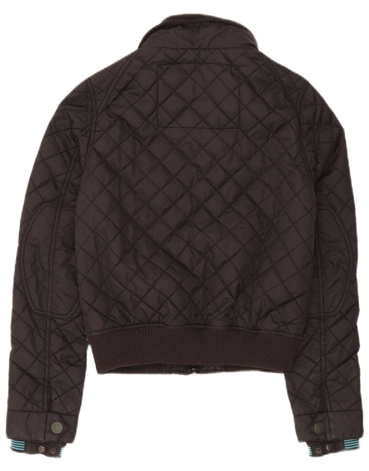 Damska pikowana kurtka użytkowa Superdry UK 10, mała, czarna, nylonowa