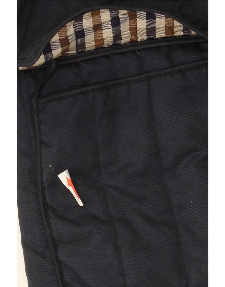 Aquascutum Womens Quilted Jacket UK 14 Medium Navy Blue