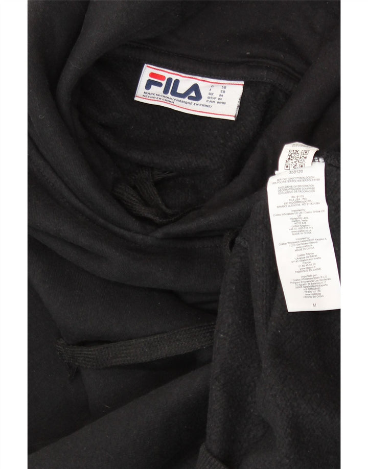 Męski sweter z kapturem FILA, średni czarny, bawełniany