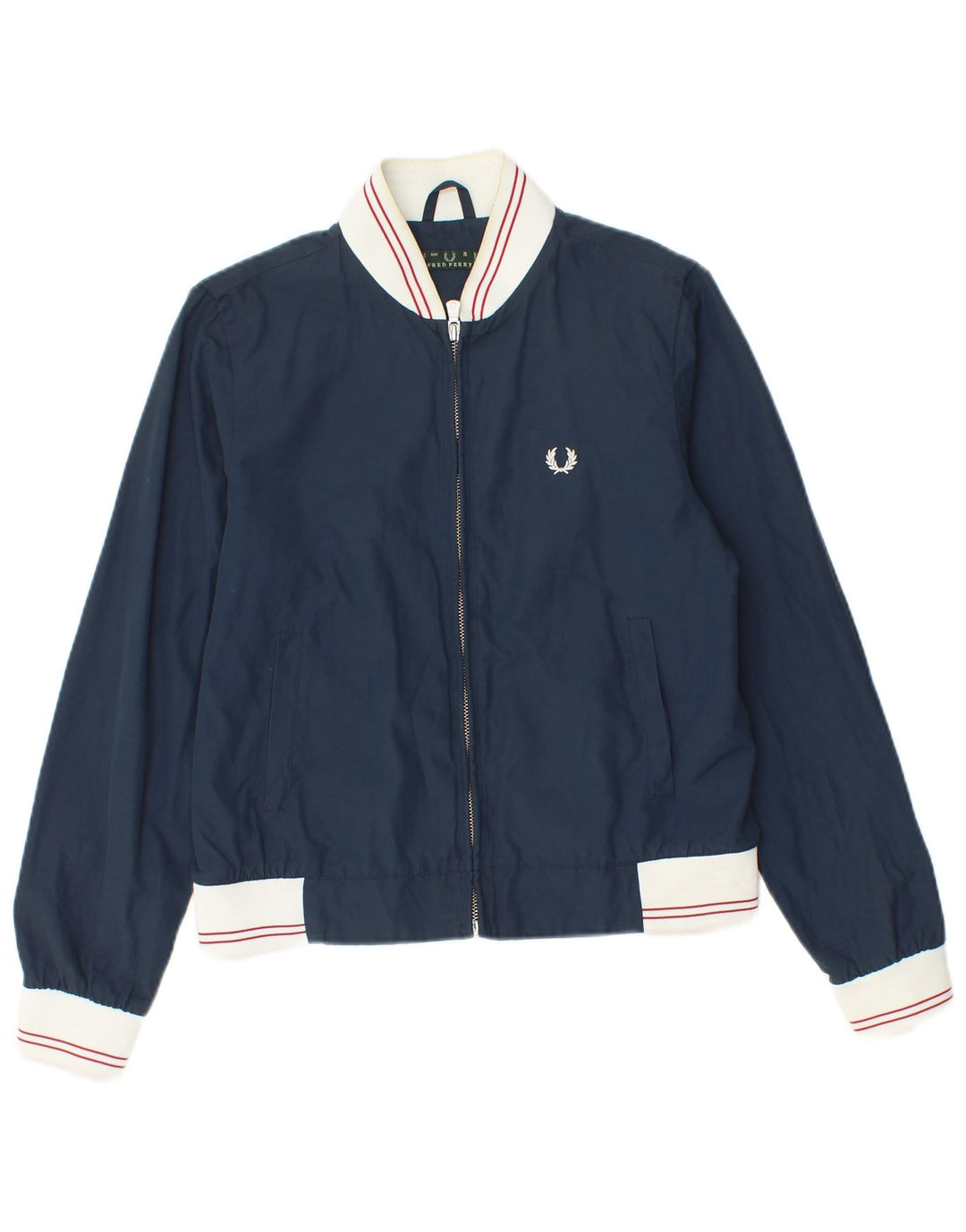 Damska kurtka bomber Fred Perry UK 10, mała, granatowa, nylonowa w bloki kolorów