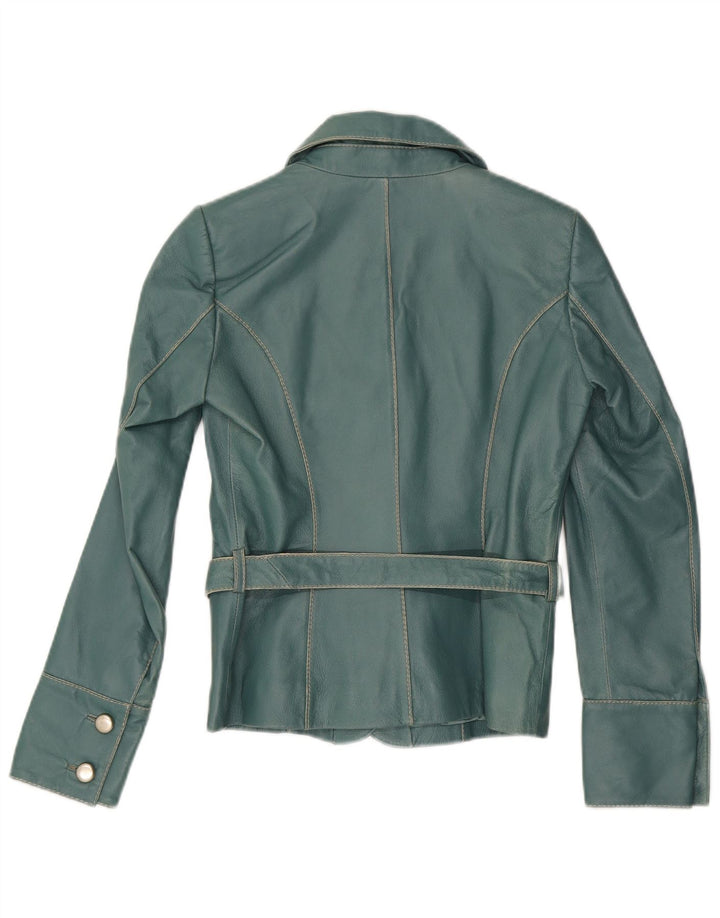Vero Moda Damska skórzana marynarka zapinana na 1 guzik UK 10 Small Green