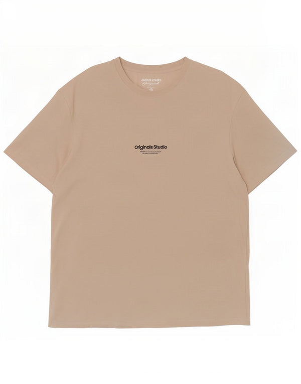 T-shirt męski Jack & Jones Top XL, beżowy, bawełniany