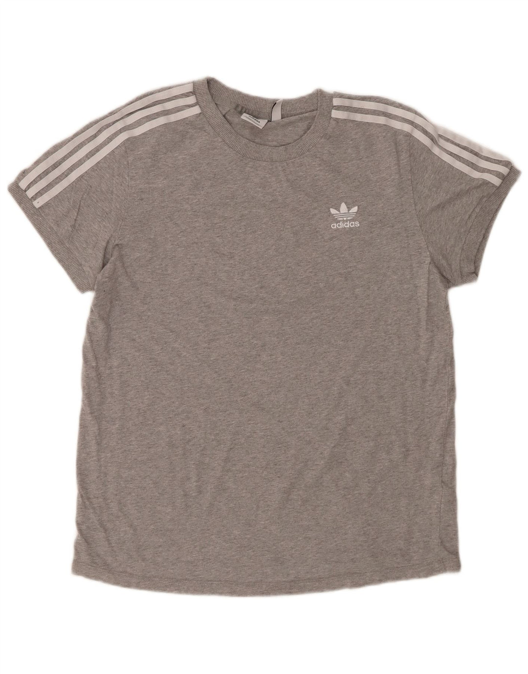 T-shirt damski ADIDAS Top UK 12 Średnioszary, bawełniany nakrapiany