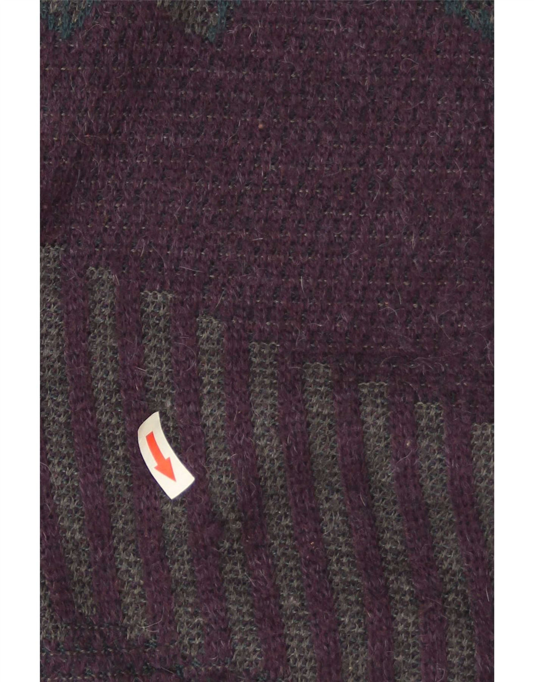 Męski sweter z okrągłym dekoltem w stylu vintage IT 50 Średni fioletowy geometryczny