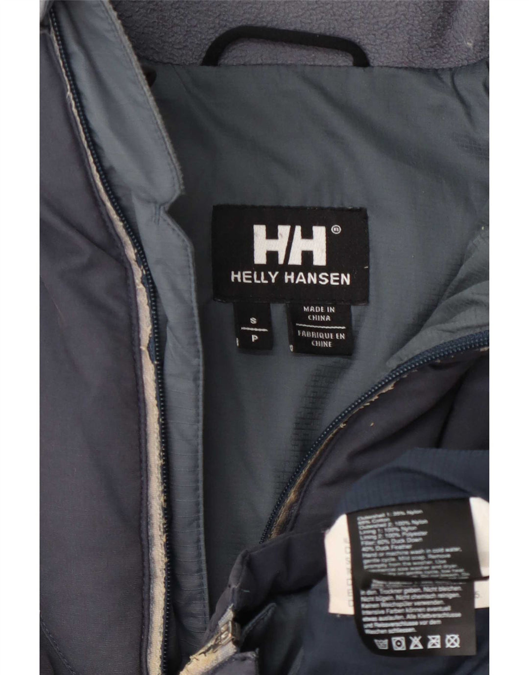Męska ocieplana kurtka Helly Hansen UK 36, mała, granatowa, nylonowa w bloki kolorów